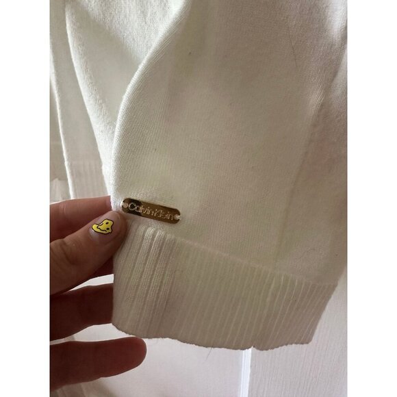 Calvin Klein women’s size medium white sweat sweater - Picture 3 of 10